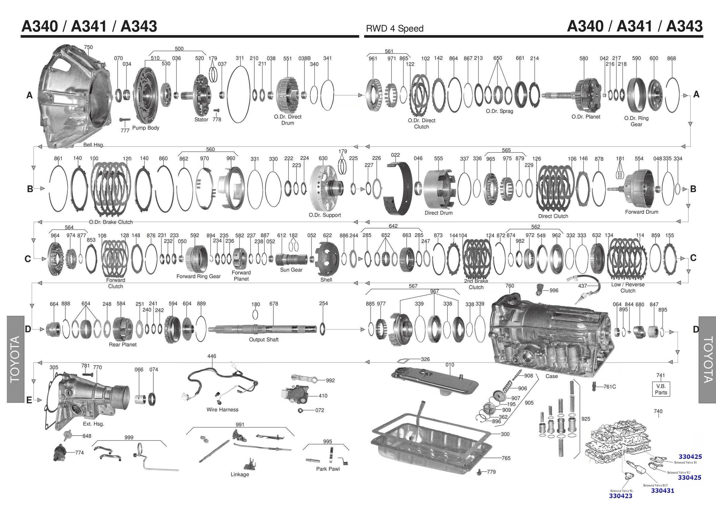 Мануал акпп. AISIN AW 03-70ls датчики. AISIN a340 LS. АКПП 30-40le схема гидроблока. A 343f гидроблок.